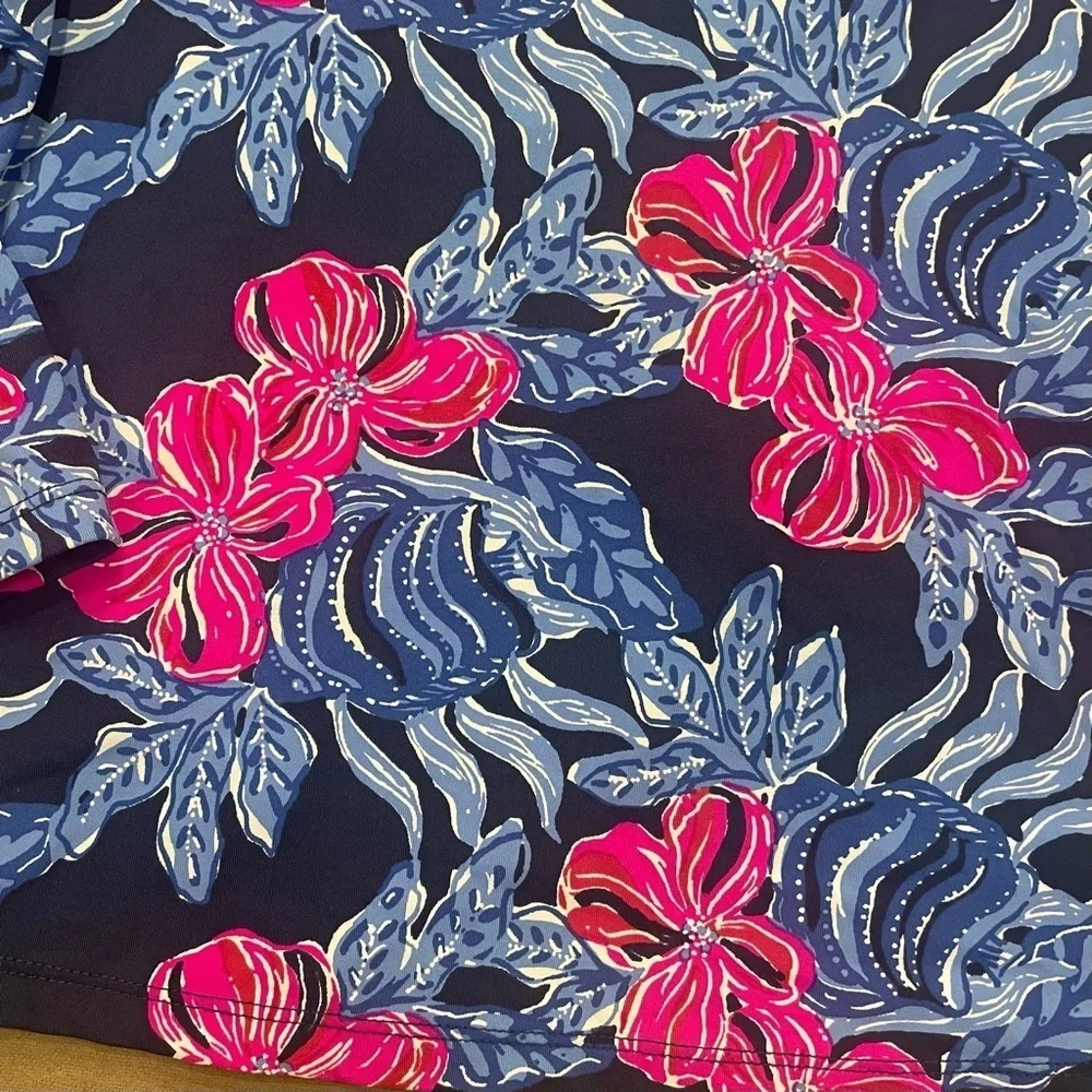Girl’s Lilly Pulitzer Bobby Rashguard Low Tide Navy It’s Ofishell 12/14 See Desc